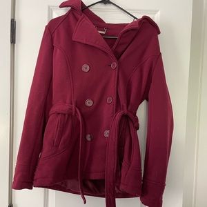 Burgundy coat